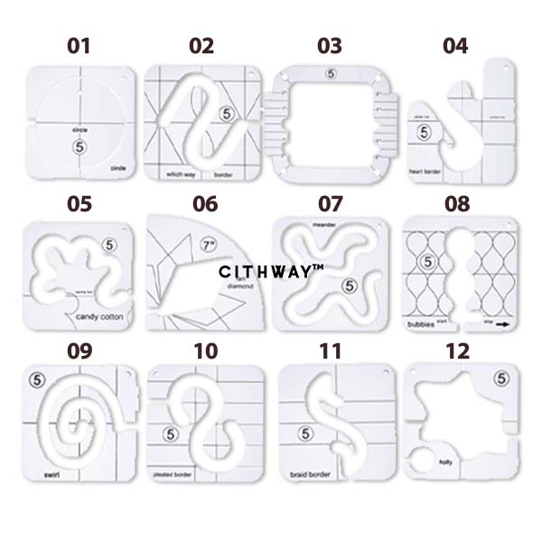 Cithway™ Easy-Quilting Free-Motion Template Set